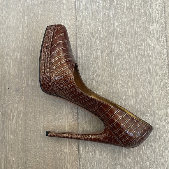 Casadei croc embossed platform high heels - Picture 6 of 9